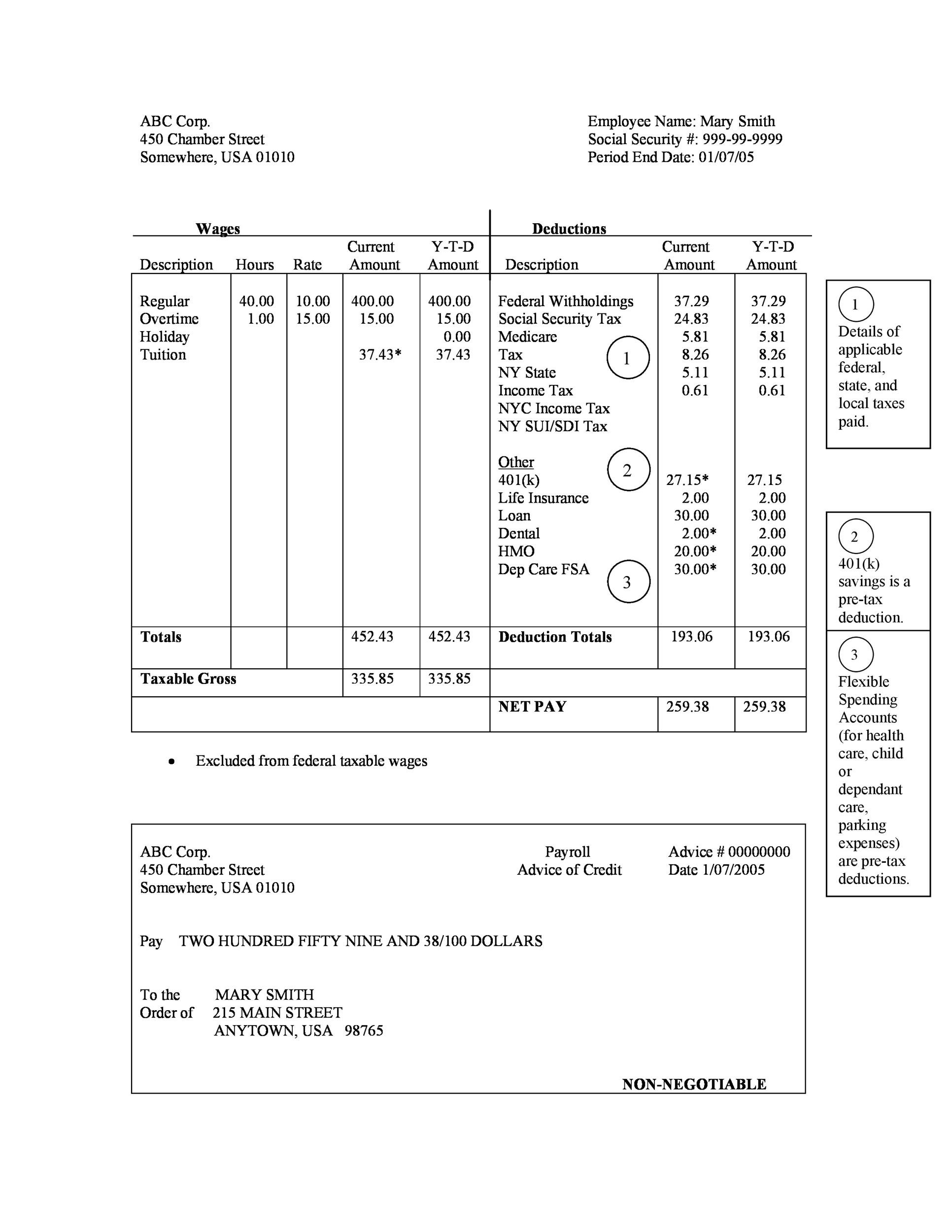 10 Pay Stub Templates Word Excel Pdf Formats Free Word Template