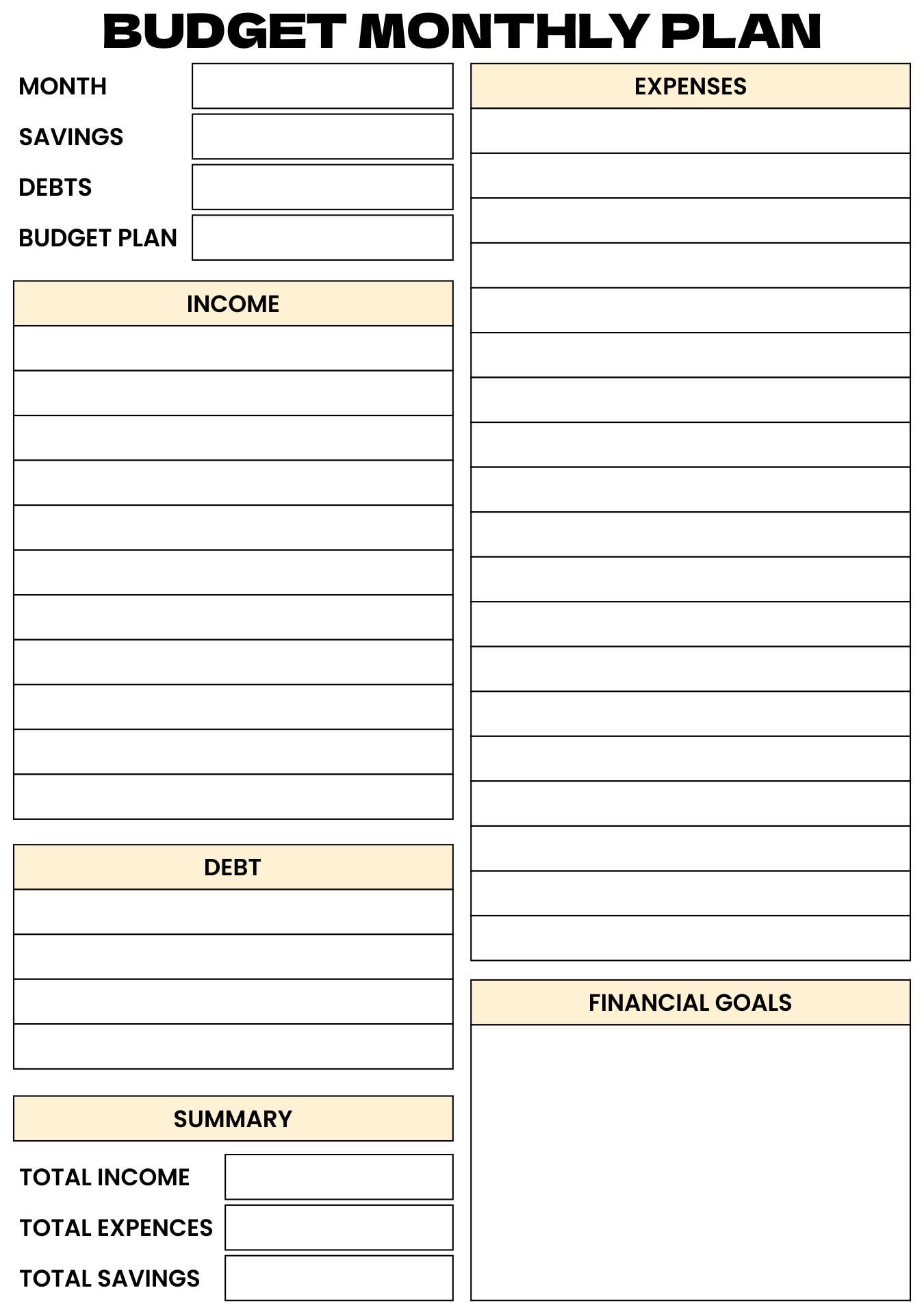 17 Free Income And Expense Worksheet Free PDF At Worksheeto