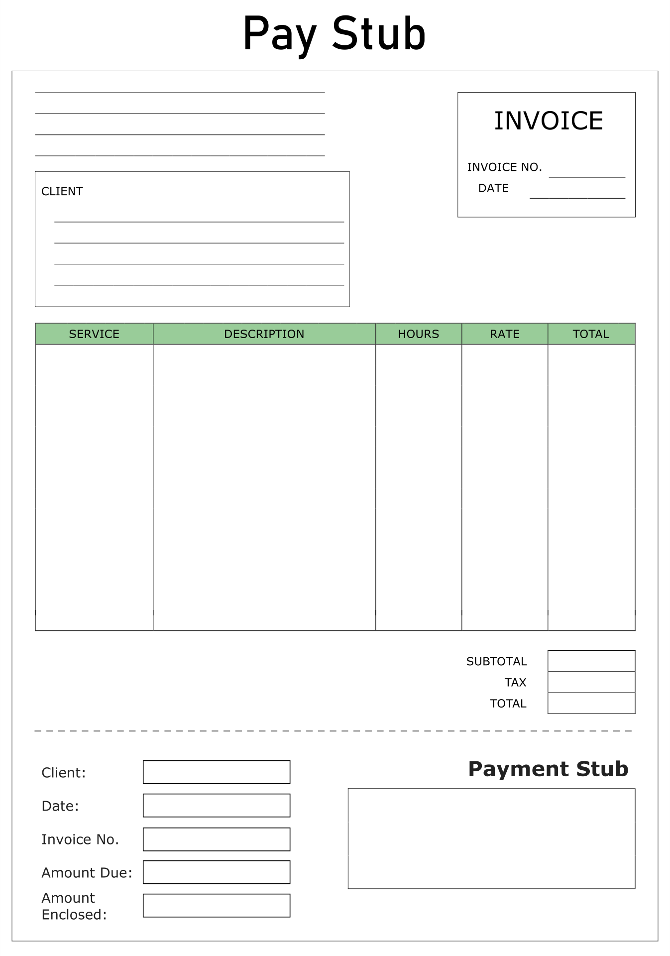 Blank Paycheck Stubs 10 Free PDF Printables Printablee