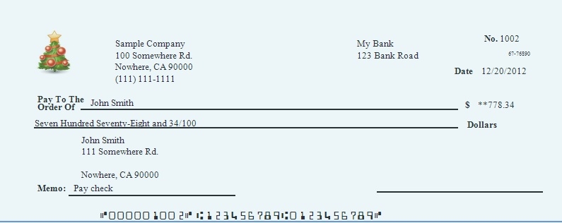 Blank Printable Payroll Check Templates