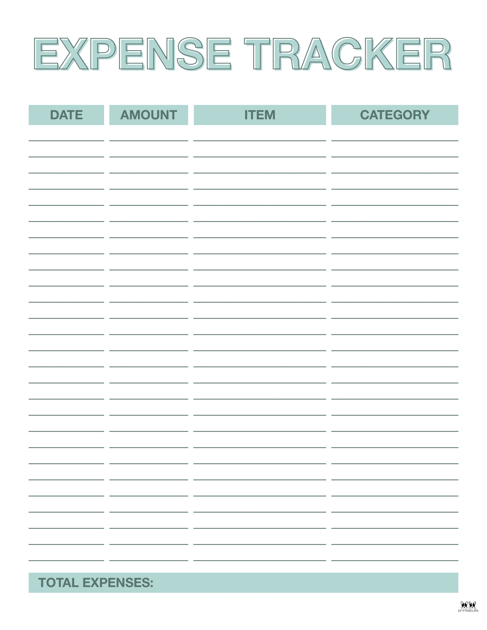 Business Expense Tracker Printable
