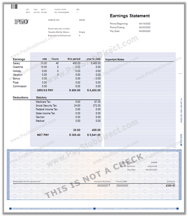 Free Editable Pay Stub Template With Calculator Printable Templates