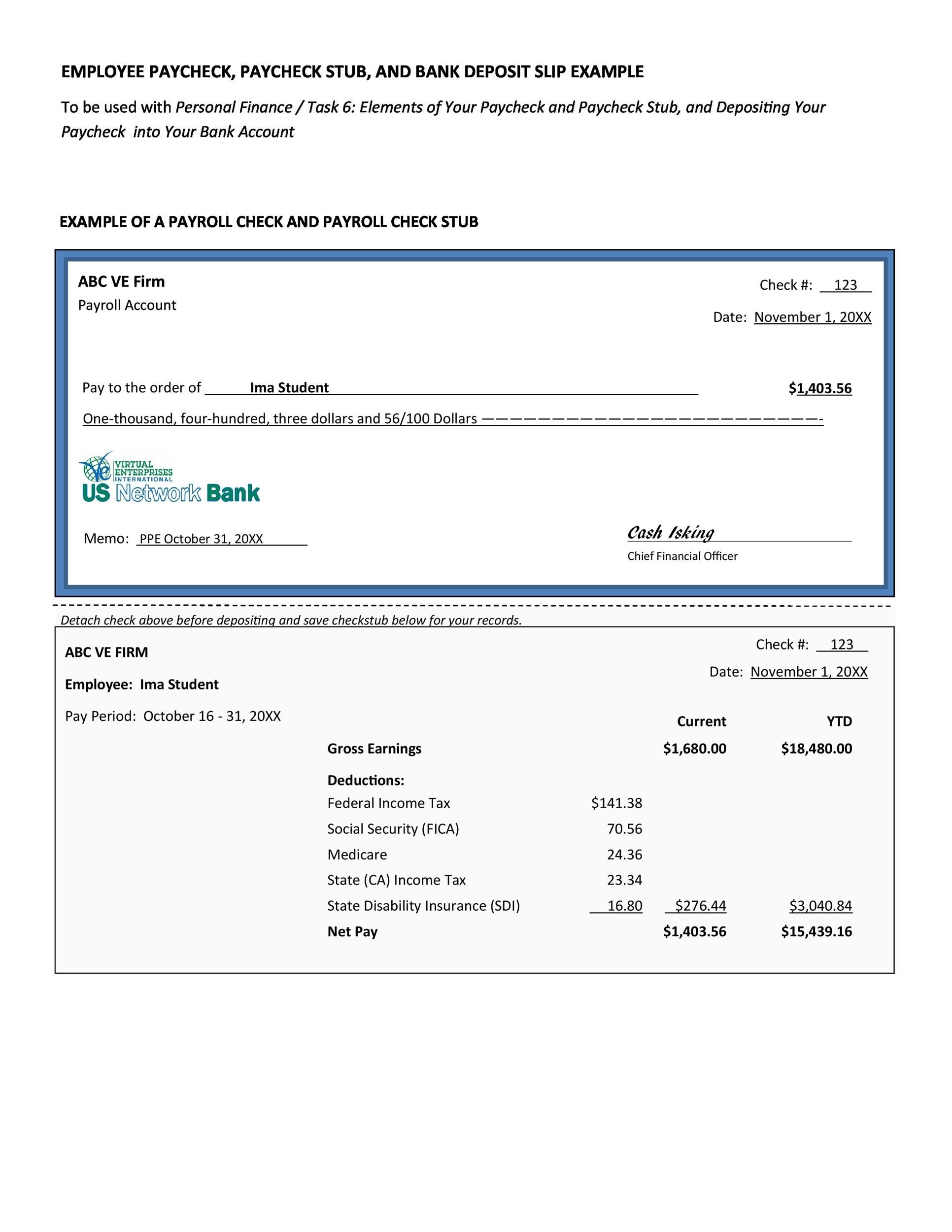 Free Pay Stub Template Pdf Editable