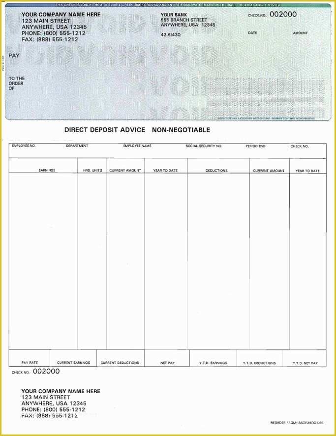 Free Payroll Check Printing Template Enter Payments And Deductions And 