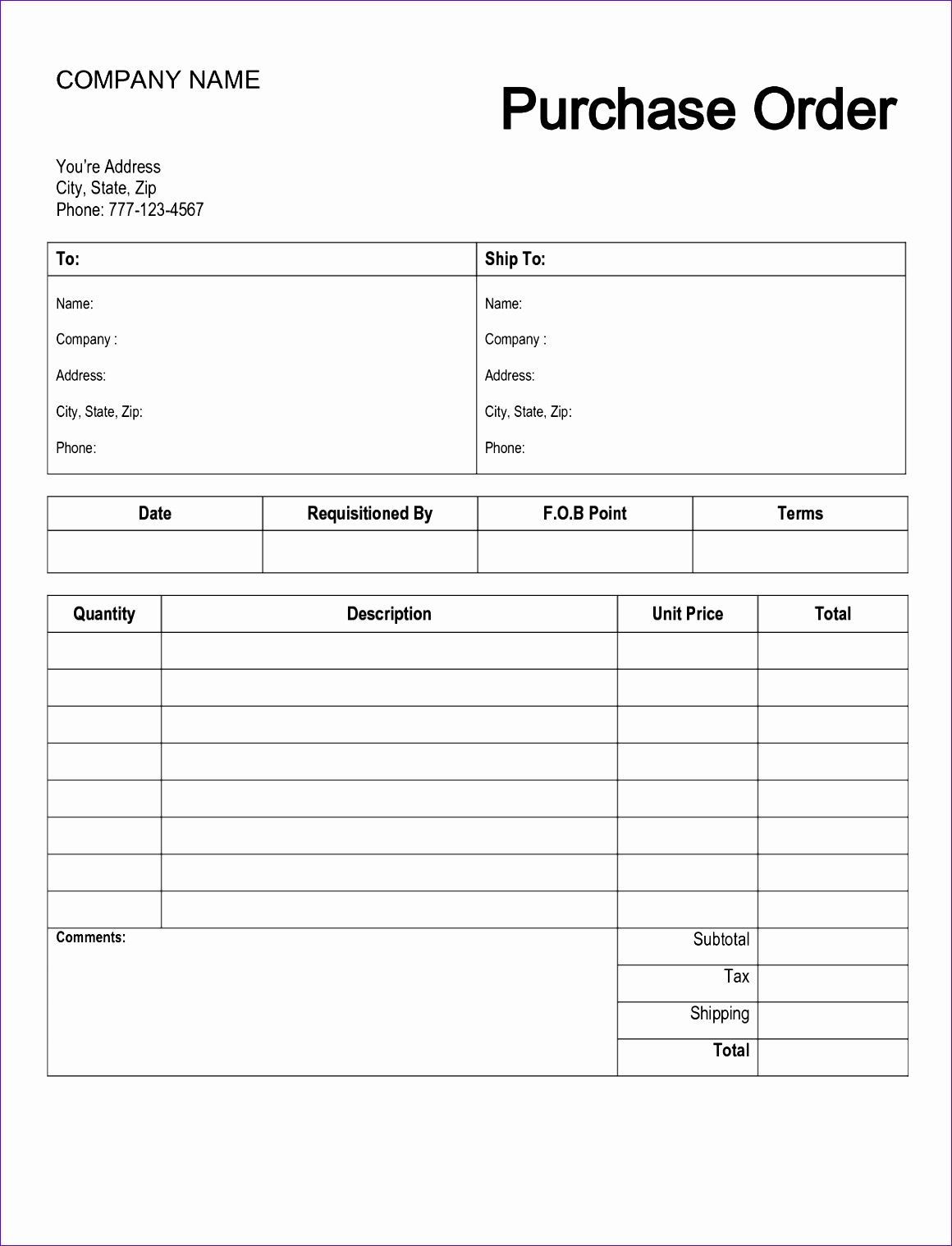 Microsoft Excel Purchase Order Template A Comprehensive Guide 