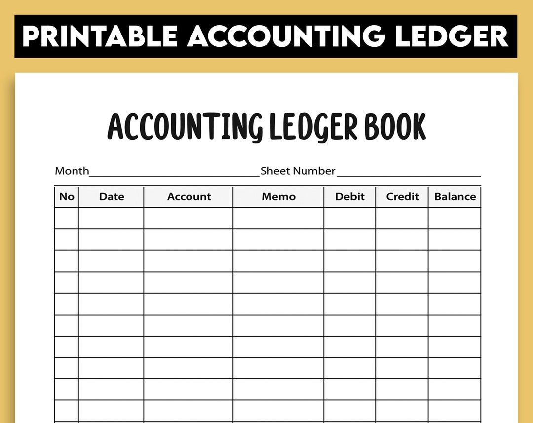 Printable Accounting Ledger Income And Expense Tracker Etsy