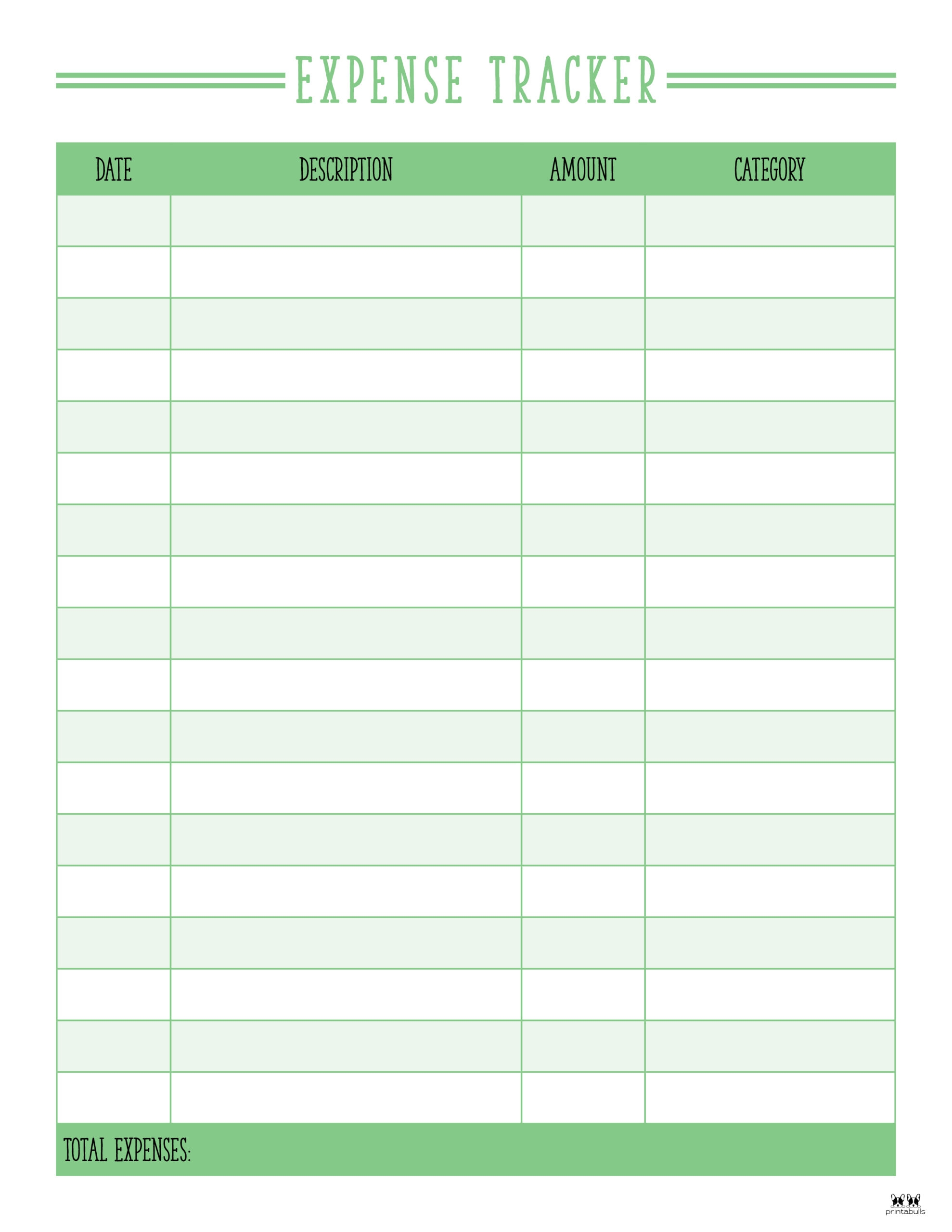 Printable Expense Tracker Template
